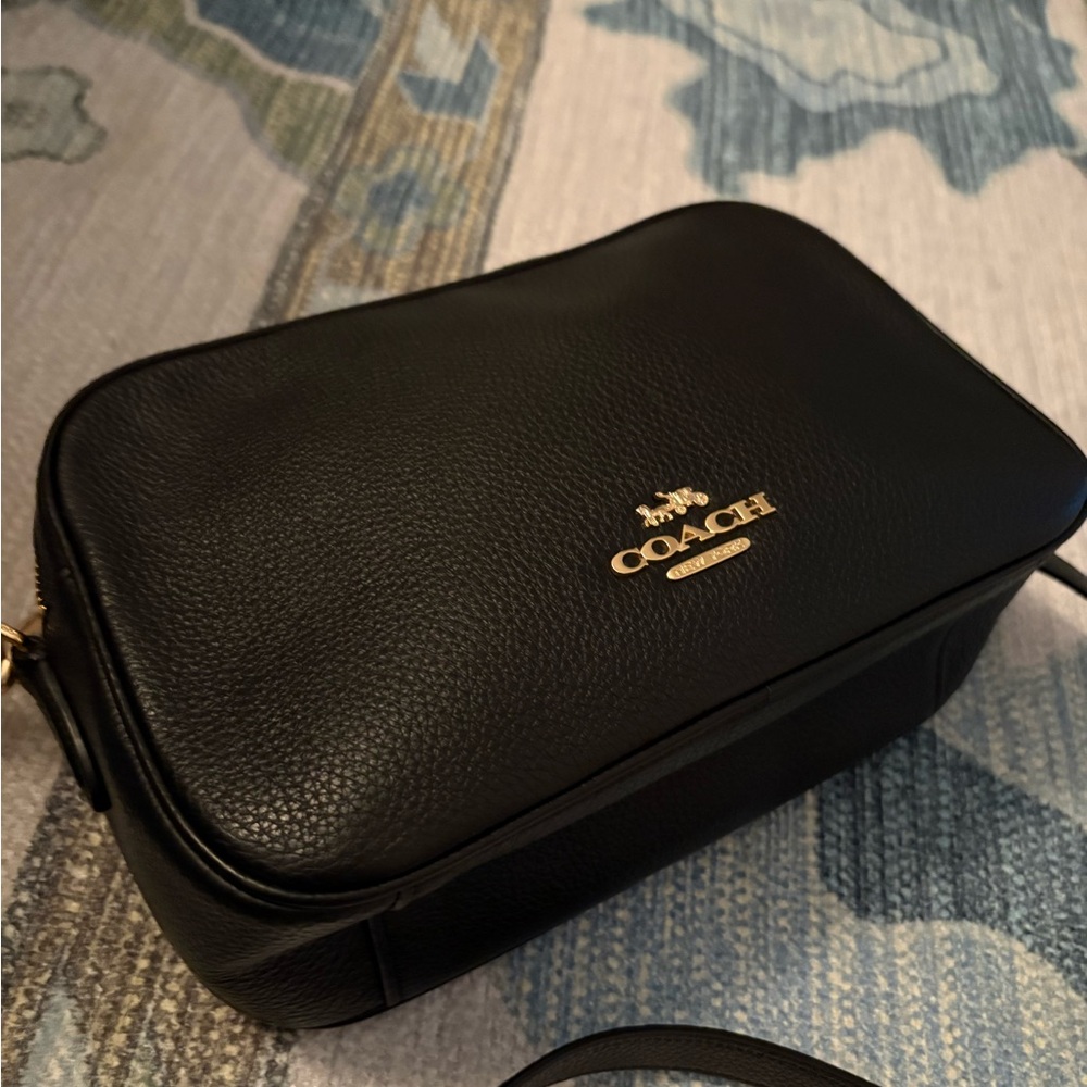 Coach Black Crossbody Bag camera bag with Gold Accents - Picture 2 of 9